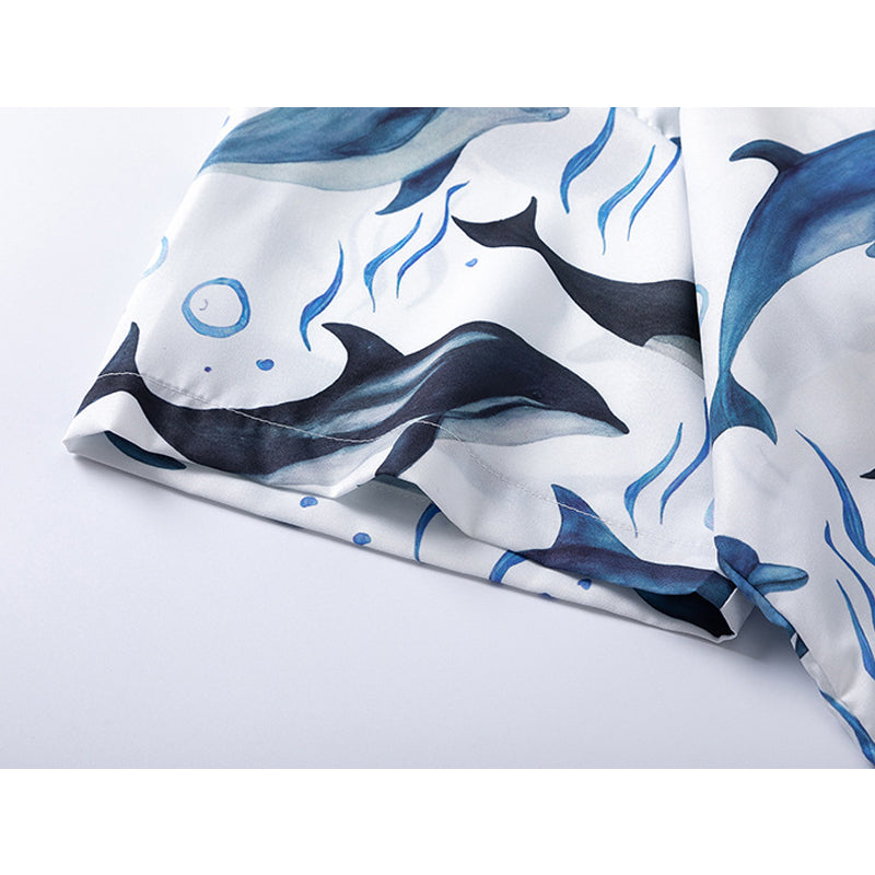 New for summer: Fish print short-sleeved shirt