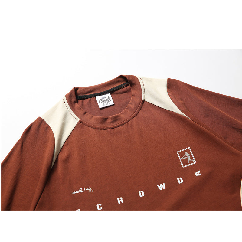 夏新作配色100%コットンアルファベットTシャツ