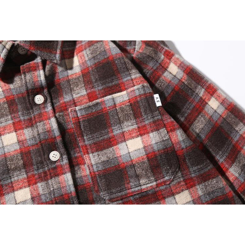 Classic check pattern long sleeve shirt