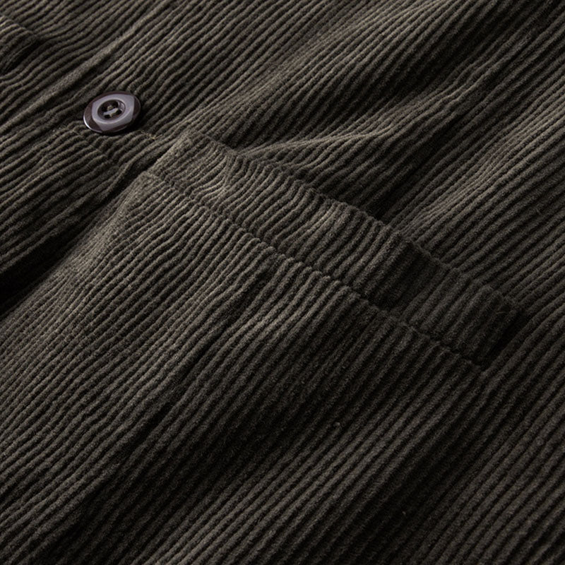 Solid color, multi-pocket, heavyweight corduroy cargo vest