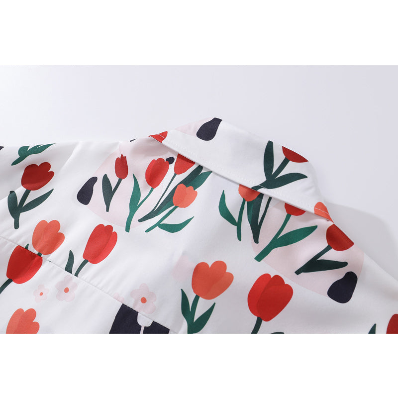 New for Autumn: "Dog and Flower" All-Over Print Long Sleeve Shirt