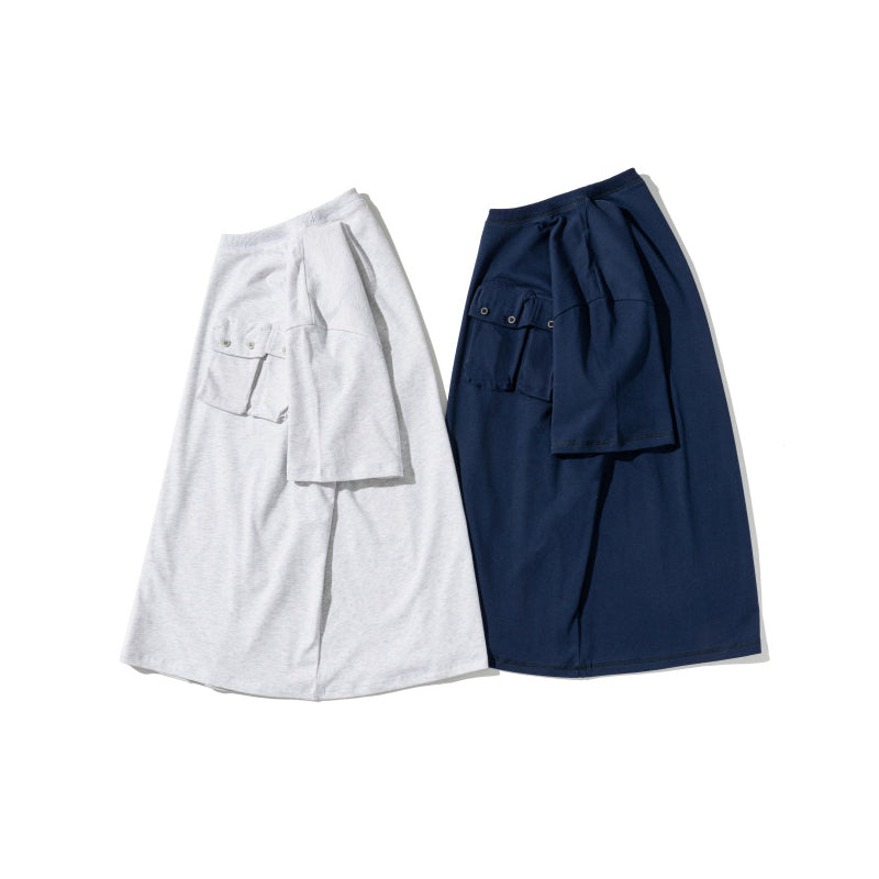 Color-block mountain T-shirt with functional pocket