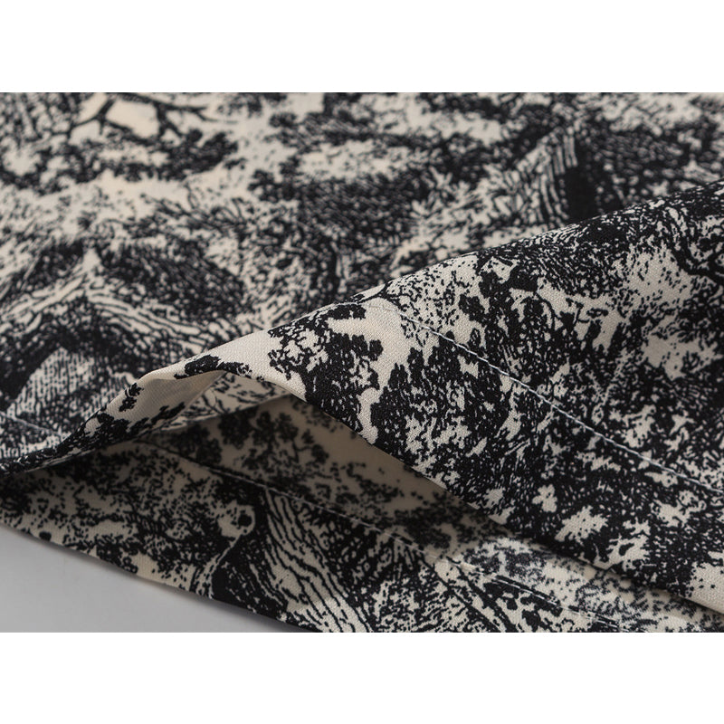 Sumi-e natural print short-sleeved shirt