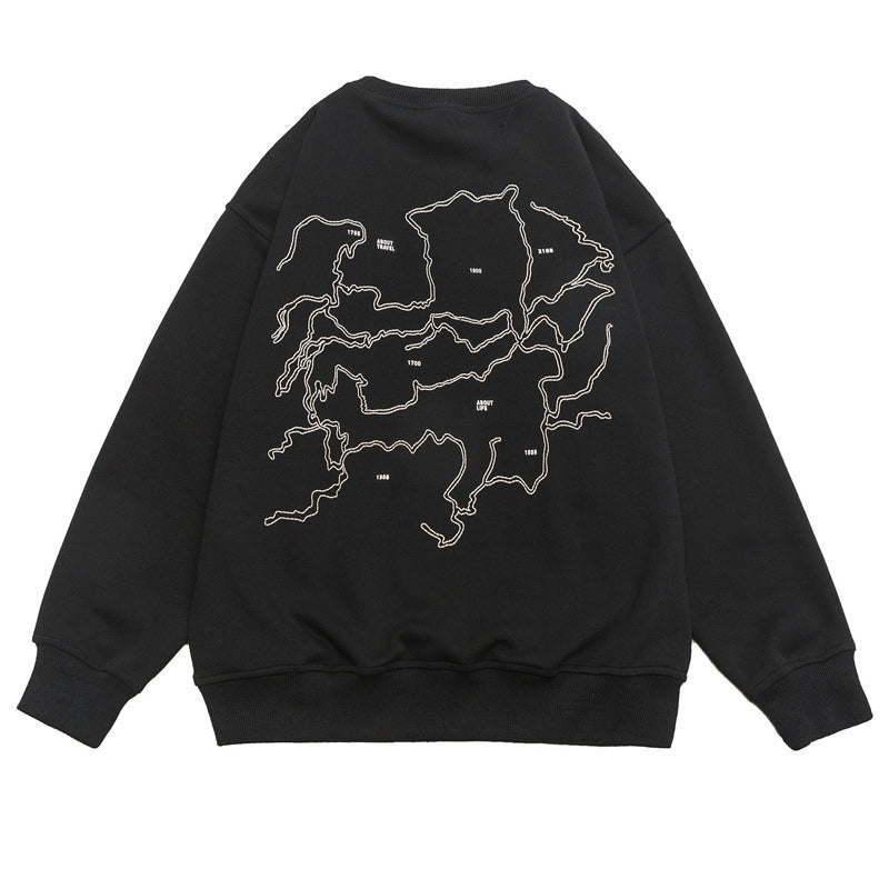 "M-5XL" Easy-to-match round neck print hoodie