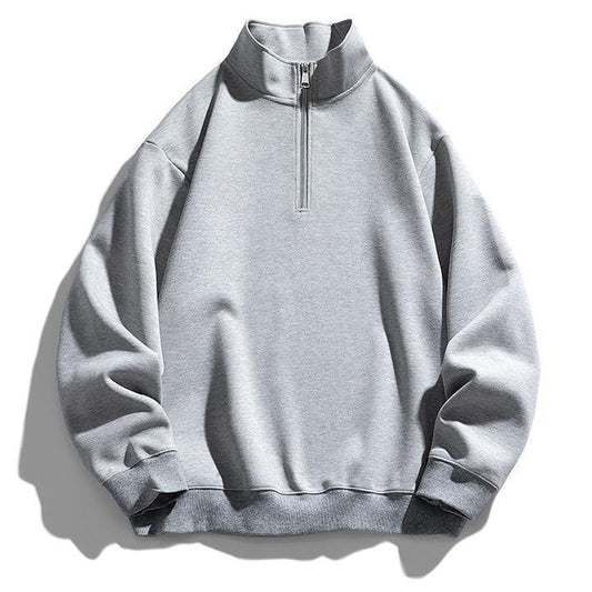 Stand-collar pullover hoodie for men, loose-fitting inner shirt