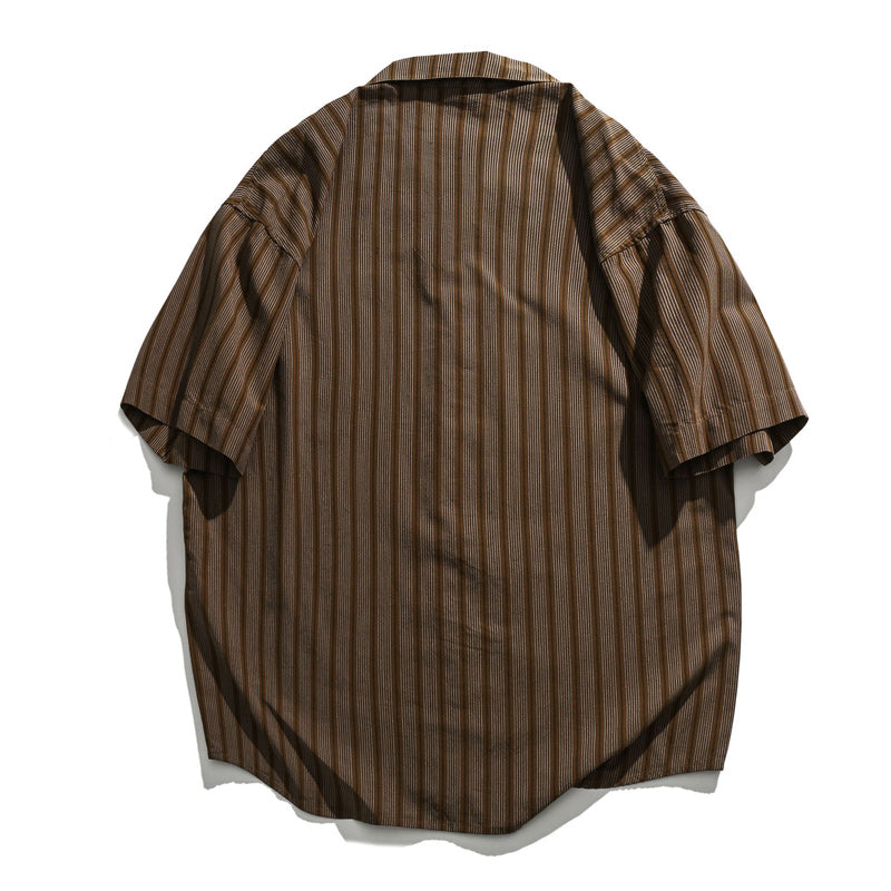 Classic Cuban striped short-sleeved shirt