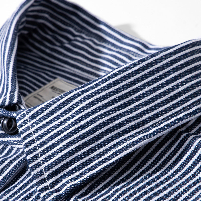 Hickory Railroad Stripe Denim Work Shirt