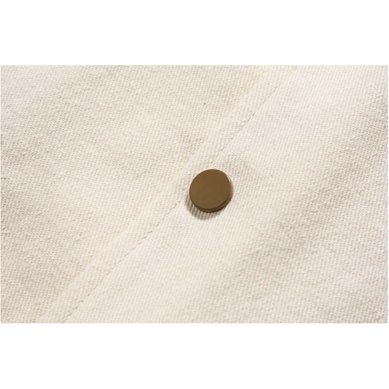 Mixed color turndown collar striped button jacket