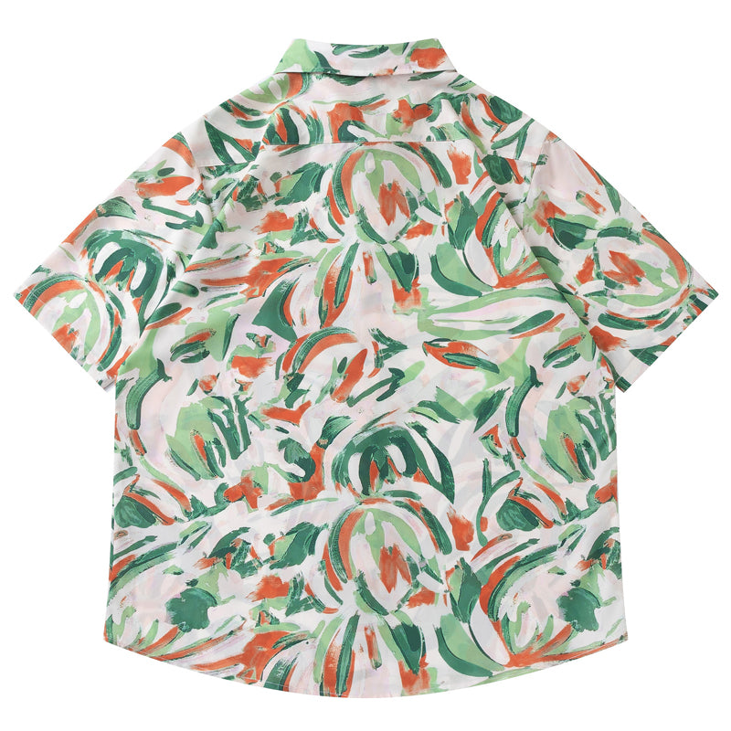 New for summer: Graffiti print short-sleeved shirt