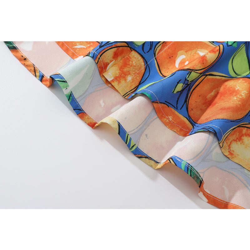 Autumn Fruit Print Long Sleeve Shirt
