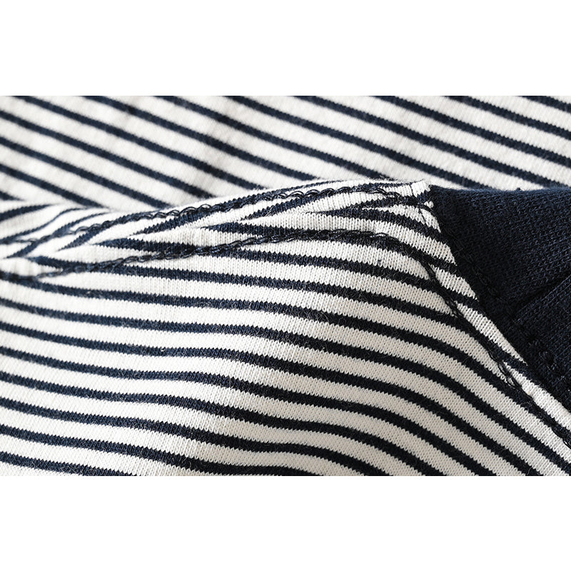 New for summer: Washed cotton striped short-sleeved T-shirt