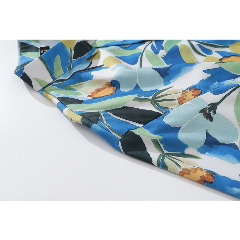 Long Sleeve Vacation Painting Print Shirt