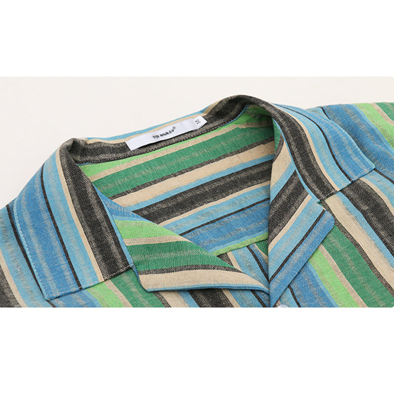 Fashion striped short sleeve shirt