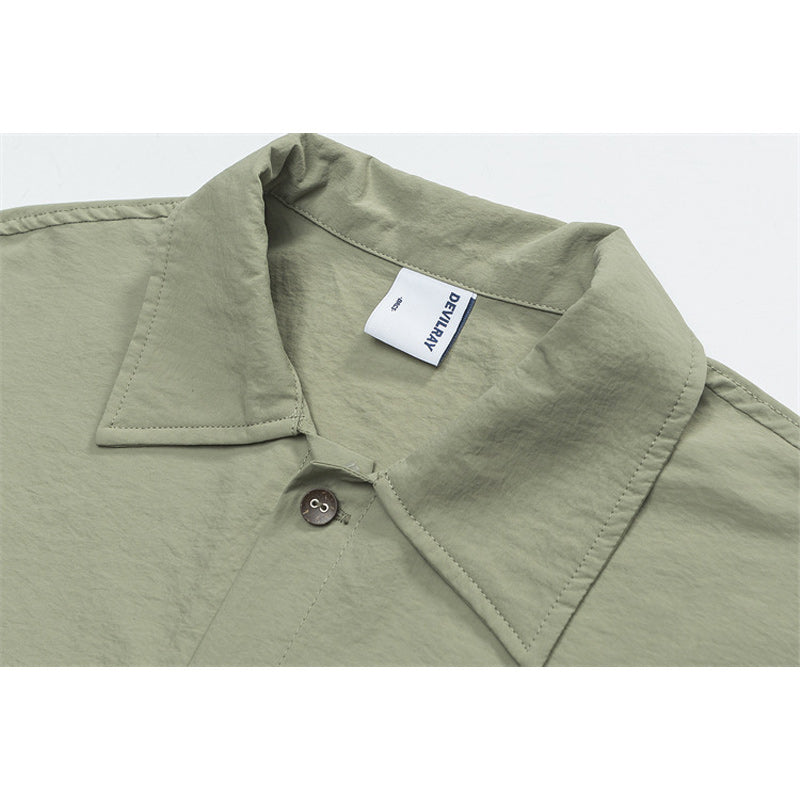 Retro Green Work Short Sleeve Shirt
