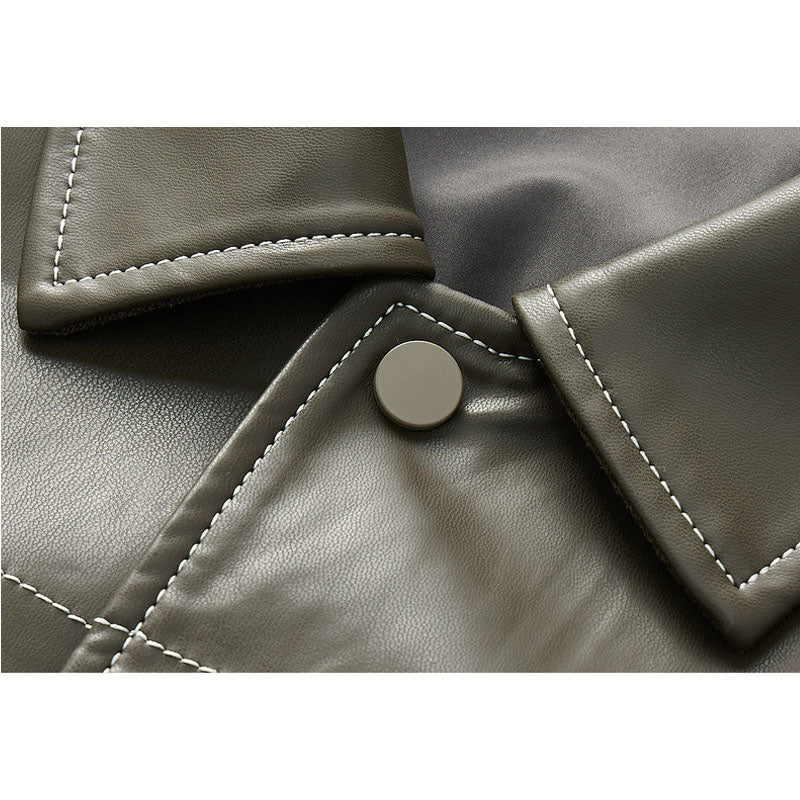 Suede PU switching skipper jacket