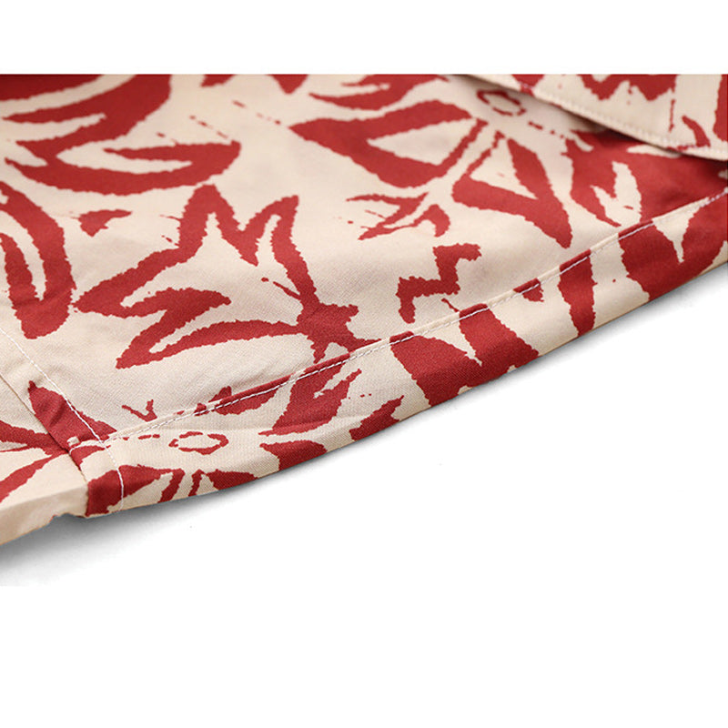 High-quality vintage flower print aloha shirt
