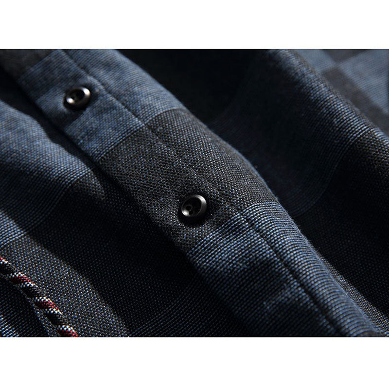 Gingham check work shirt with loop rope