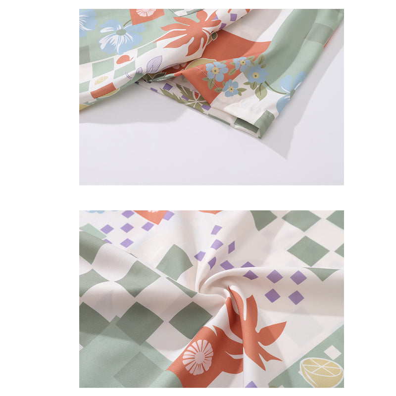 New summer geometric print short sleeve shirt