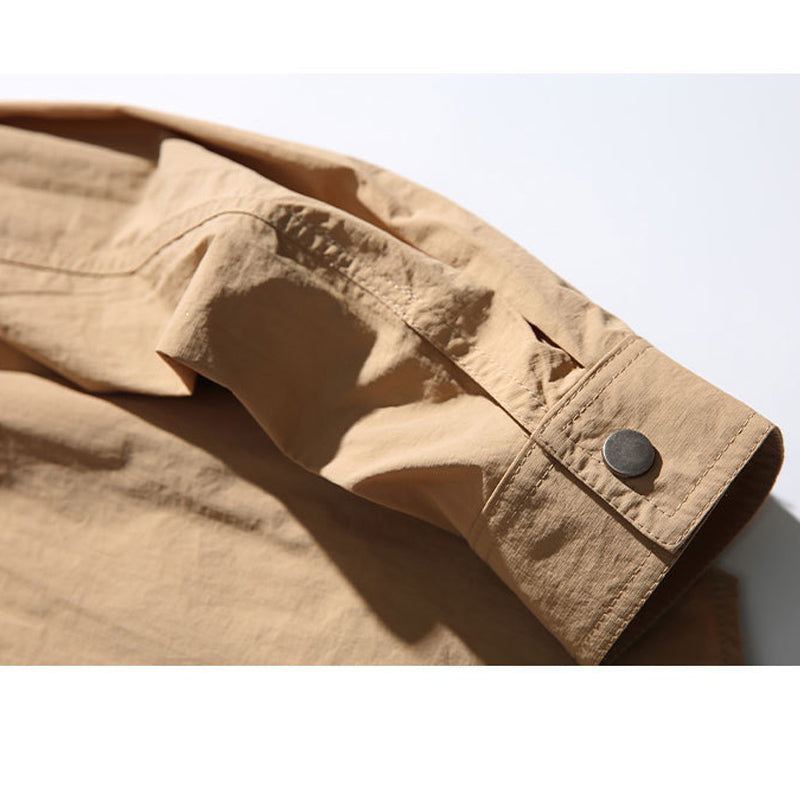 New Spring Collection: Solid Color Overalls with Multi-Pocket Long Sleeve Shirt