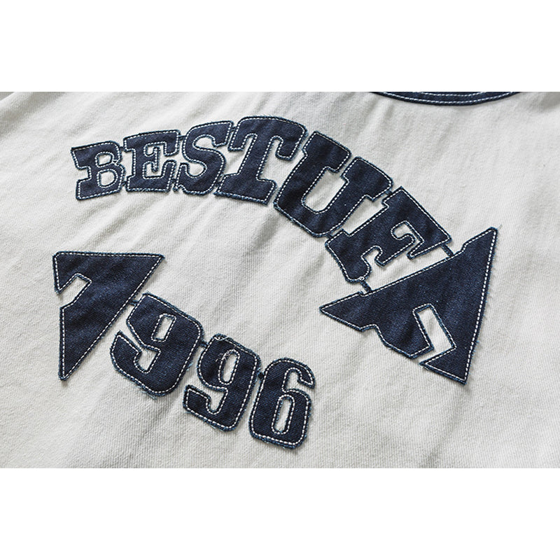 Denim switch embroidered American casual jacket