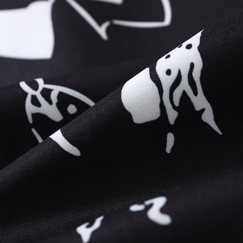 Classic black printed long-sleeved shirt