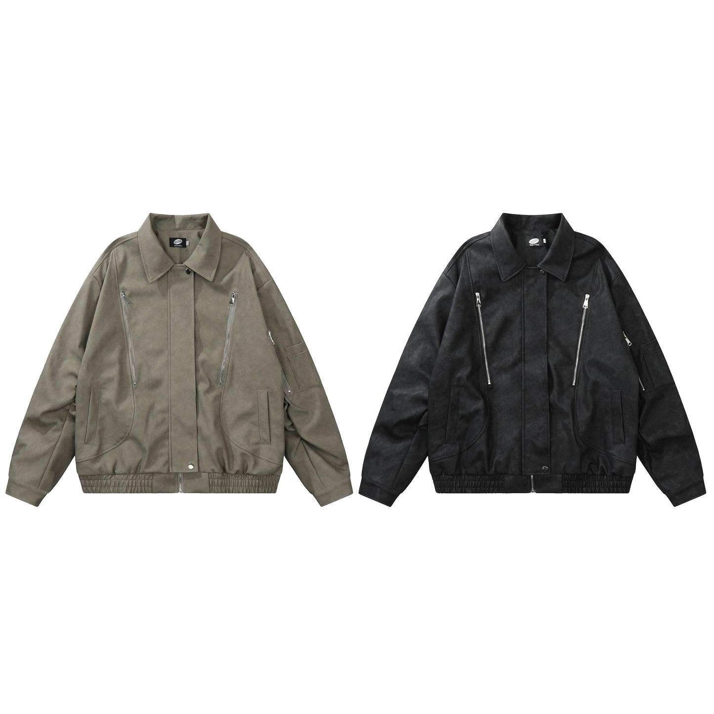 American casual simple classic leather jacket