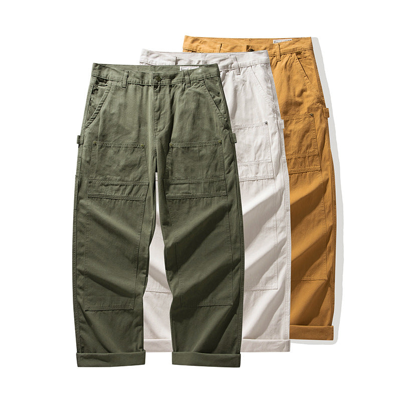 Piqué canvas multi-pocket work pants
