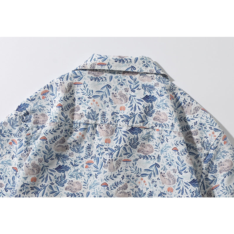 New for summer: floral print short-sleeved shirt