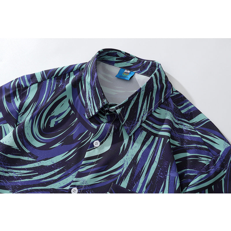Geometric all-over print aloha shirt