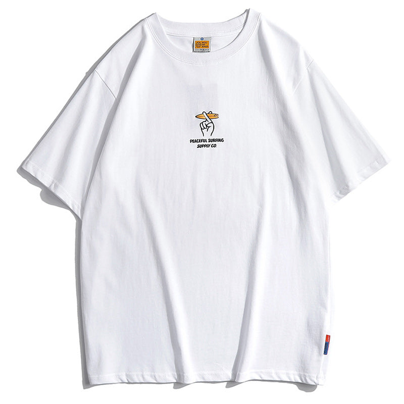 Five-color casual alphabet plain short-sleeved T-shirt