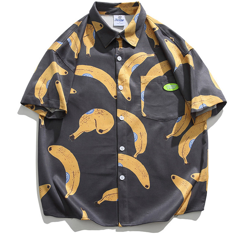 New for summer: banana print short-sleeved shirt