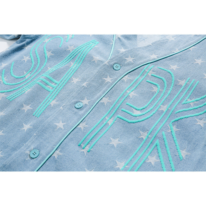 Vintage baseball short-sleeved shirt