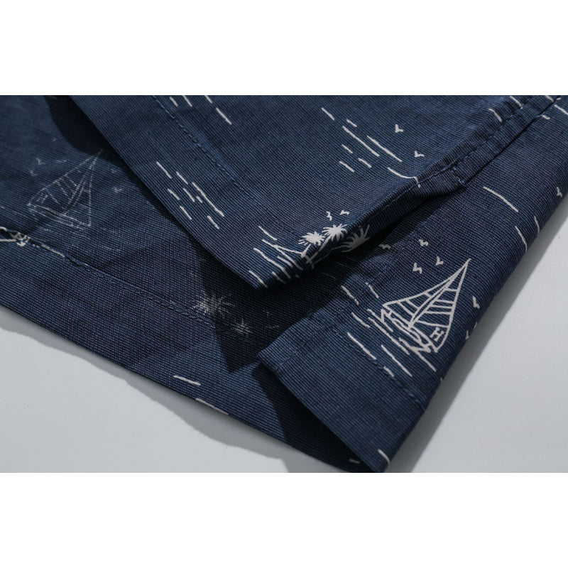 Casual all-over print aloha shirt