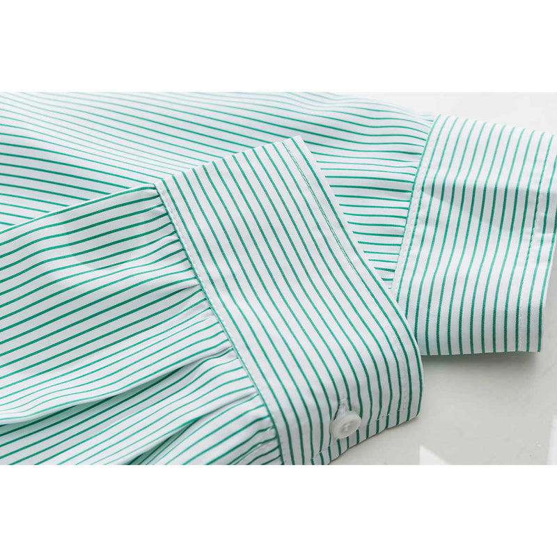 Fashionable striped long-sleeved work shirt