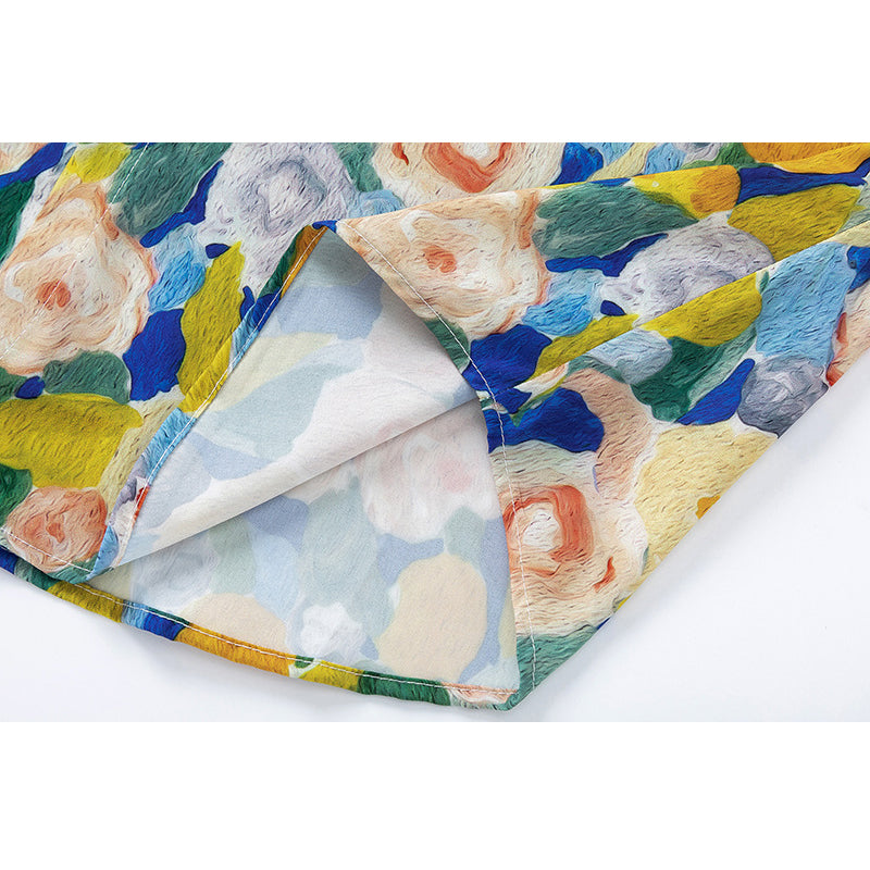 New for summer: Oil painting style print short sleeve shirt
