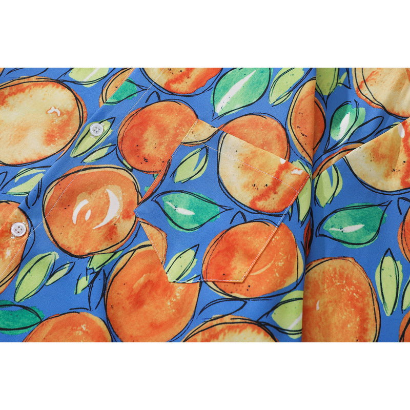 Autumn Fruit Print Long Sleeve Shirt