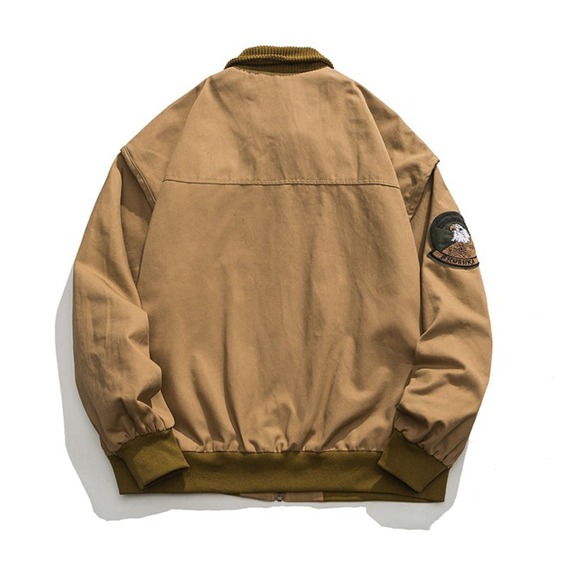 Contrast color jacket with Velcro pattern