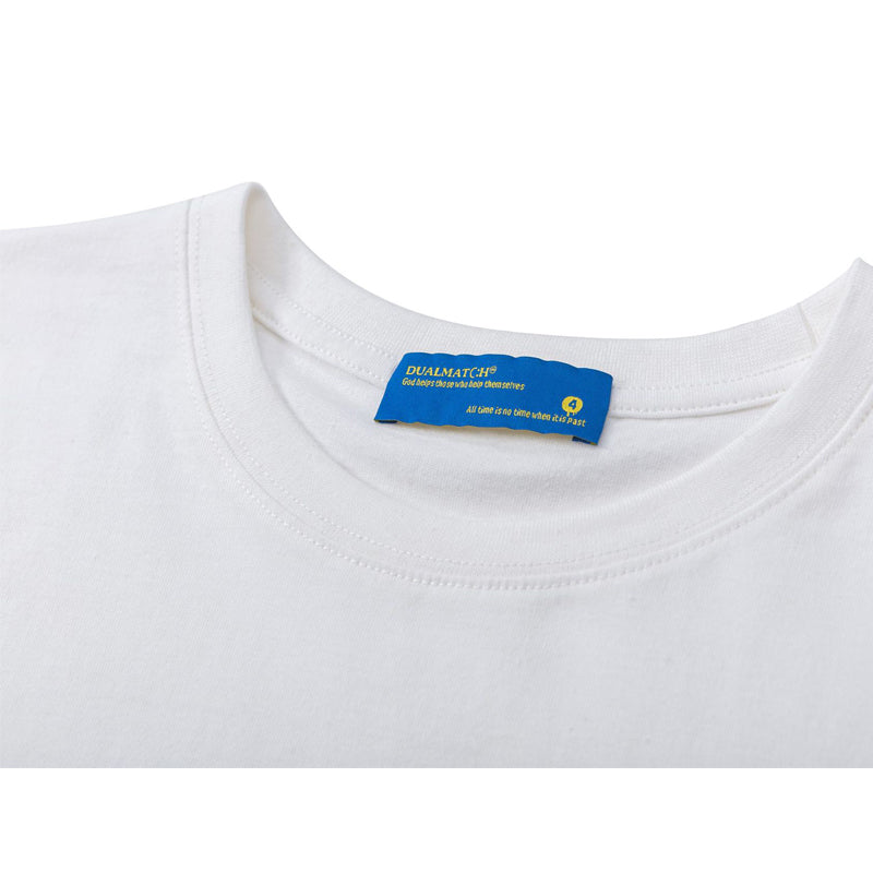 Drinking Cat Print Crew Neck T-Shirt