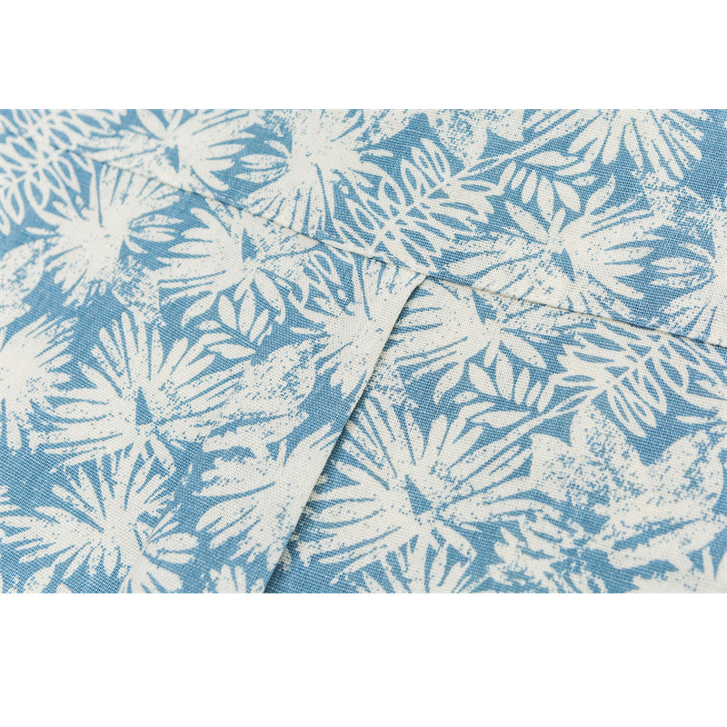 New for summer: Floral print short-sleeved linen shirt