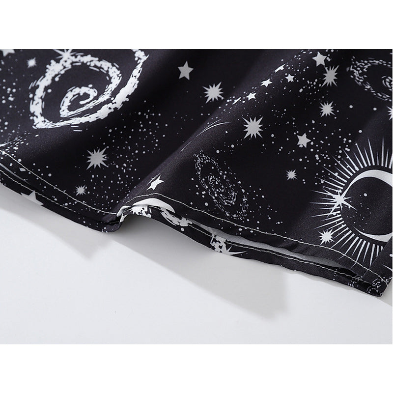 Space/Sky Print Short Sleeve Shirt