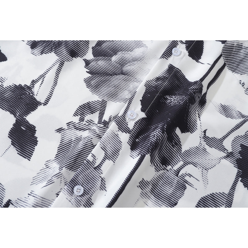 Retro fashion "Ink painting" long sleeve shirt