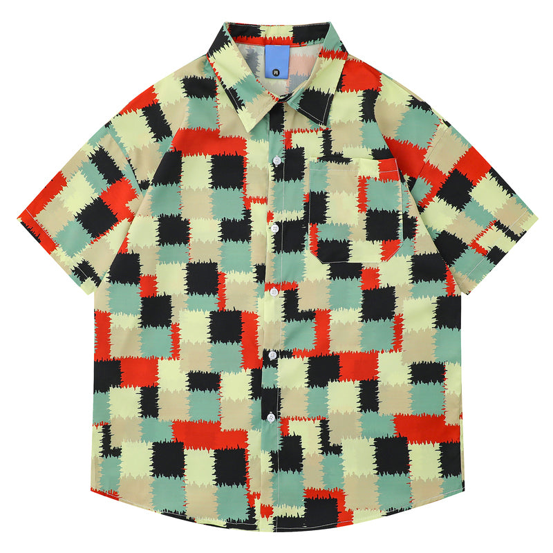 New for summer: Vintage check print short sleeve shirt