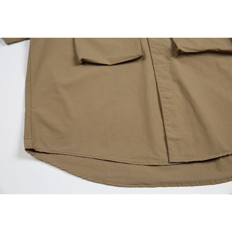 Three-color solid functional pocket work short-sleeved shirt