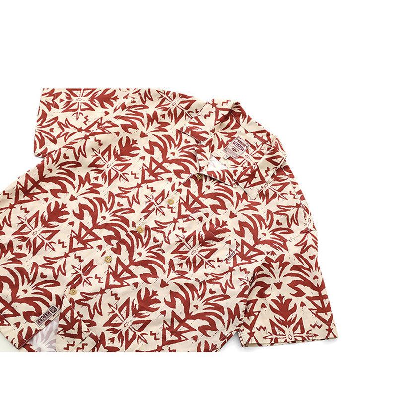 High-quality vintage flower print aloha shirt