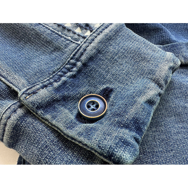 360g Heavyweight Indigo Dyed Sashiko Patchwork Hanten