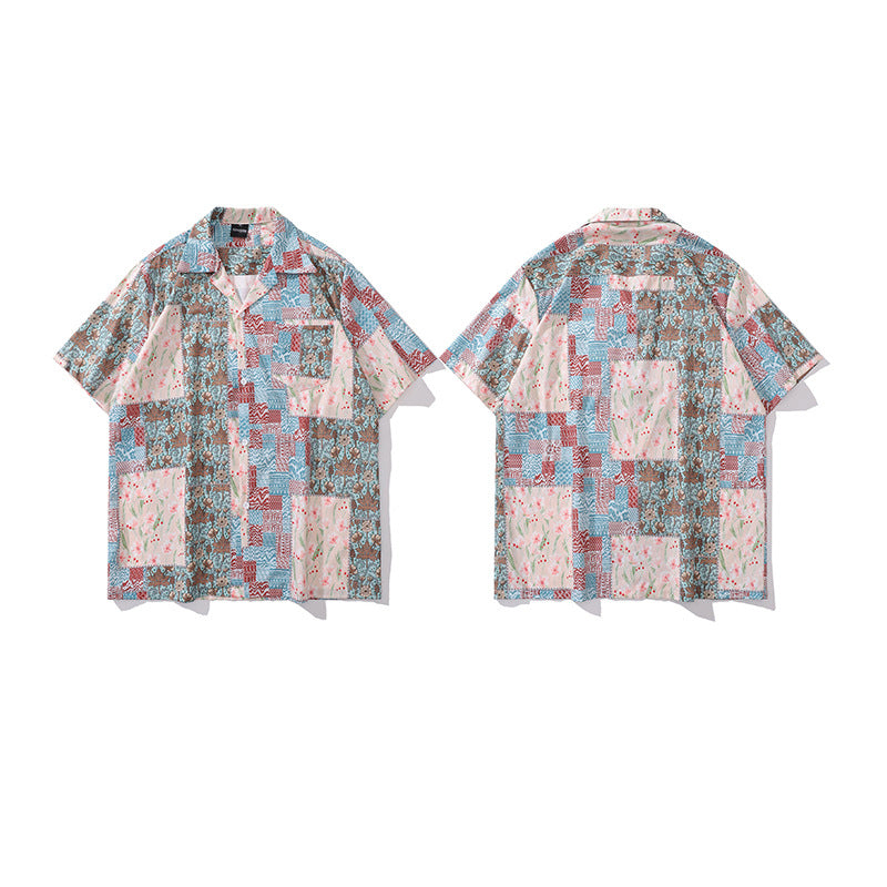 New for summer: ethnic print short-sleeved shirt