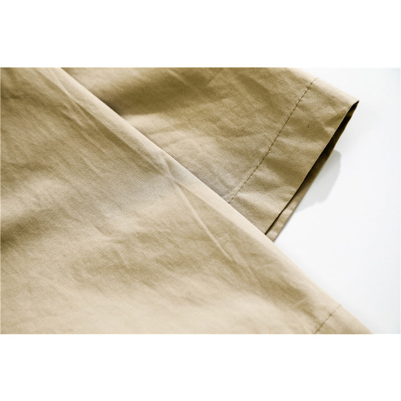 Classic simple plain pocket work short sleeve shirt