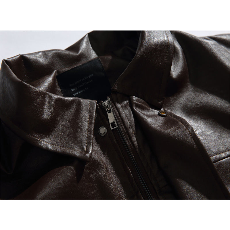 cityboy Cargo Men's Autumn Outdoor Leather Jacket, Waterproof and Windproof, for Commuting
