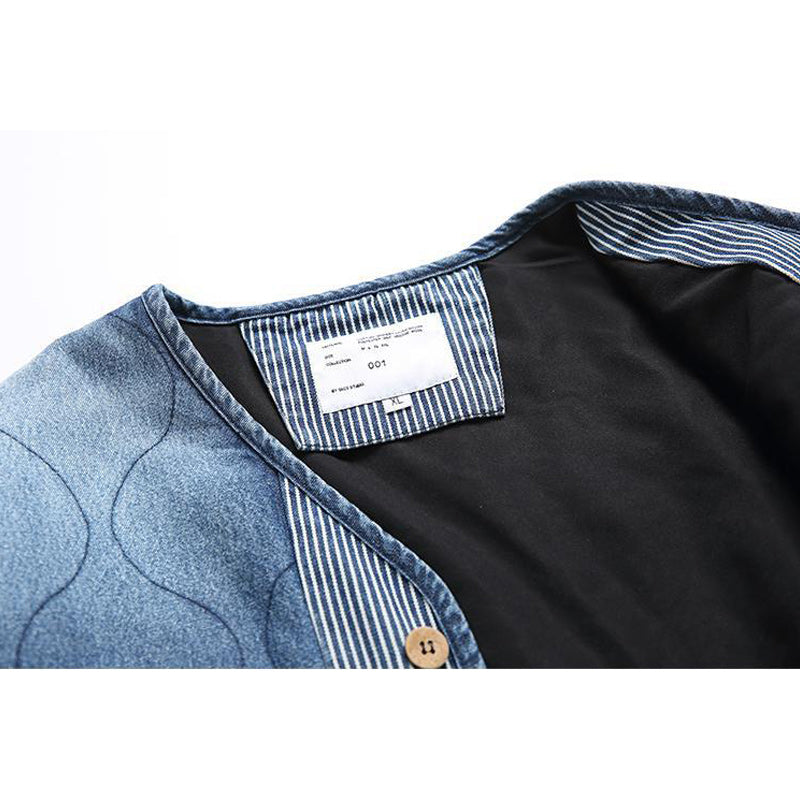 American casual denim V-neck jacket
