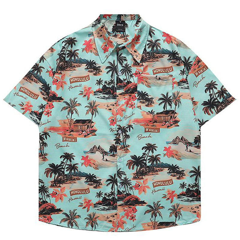 New for summer: Aloha print short-sleeved shirt